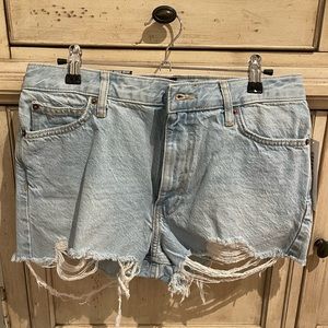 Light Jean High Waisted Shorts